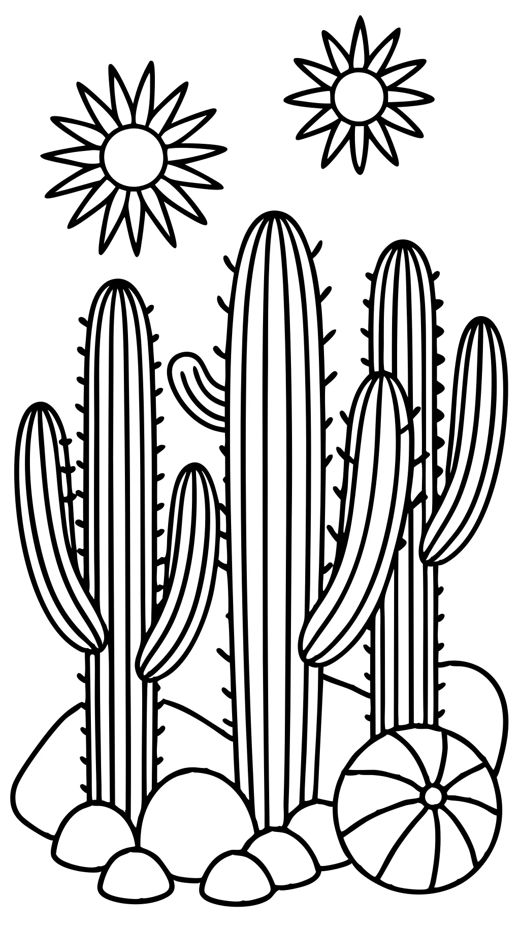 Página para colorear de cactus